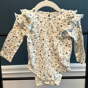 Pehr Ruffle Shoulder Floral Onesie